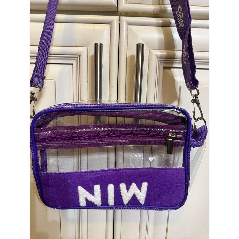 Coors Light Women's Stadium Approved Crossbody Bag Clear Purple Trim One Size